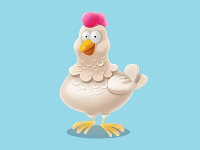 Chicken character chicken farm game art icon