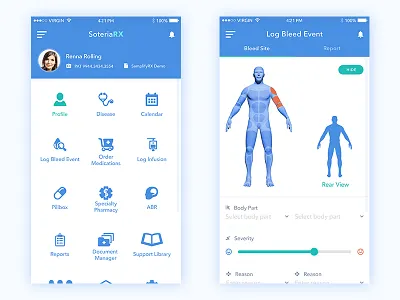Medical mobile app android app blue clean green ios medical mobile tabs