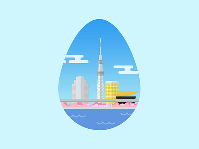 Happy Easter TOKYO asahibeer easter egg happy pink sky skytree spring sumida city tokyo