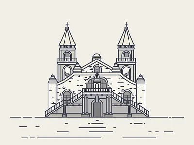 Jaro Cathedral cathedral church icon illustration illustrator lines simple strokes