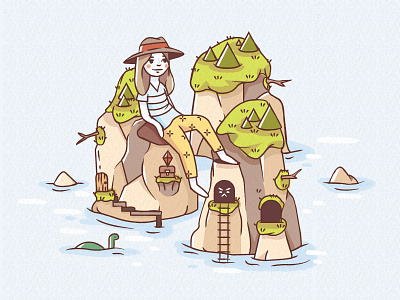 Explorer WIP adventure character explore game icon illustration island print progress travel vector wip