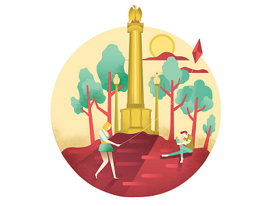 Logan Square, Red Eye Illustration editorial graphic design illustration logan square