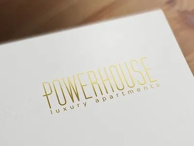 Powerhouse Apartments branding logotype real estate typography