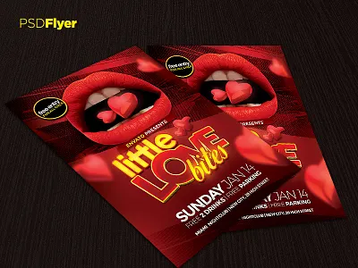 Little Love Bites Party Flyer date flyer date party flyer happy valentines day invitation night club party flyer poster psd template