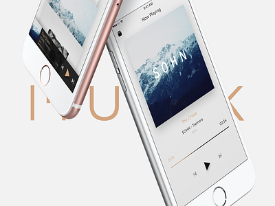 Now Playing app concept grey iphone minimalist mobile music play player ui vintage vinyl