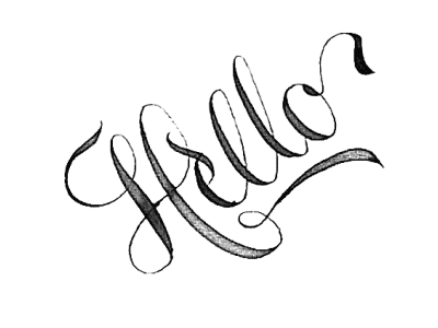 Hello calligraphy fun handmade lettering music print printing sign t shirt video wear writing