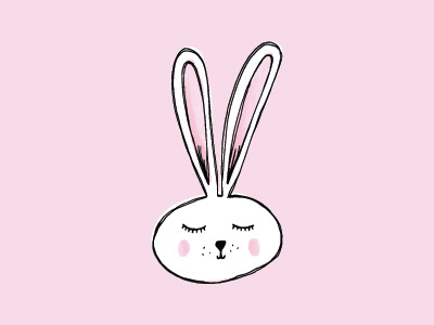 Bunny graphic design hand lettering illustration