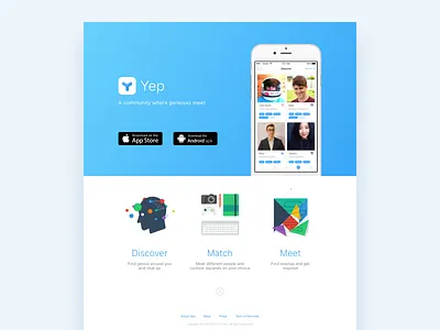 Yep Landing Page app appstore download homepage ios landing page website yep