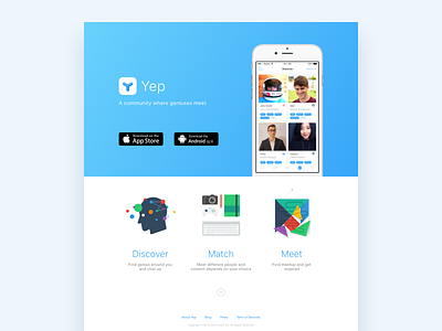 Yep Landing Page app appstore download homepage ios landing page website yep
