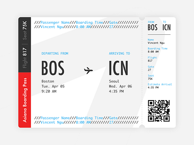 Boarding Pass boarding pass flights print ui ux