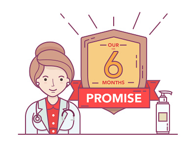 Skin Care Product Illustration doctor illustration lady product promise skin care