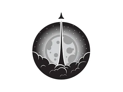 Moon and Rocket moon rocket ship shuttle space