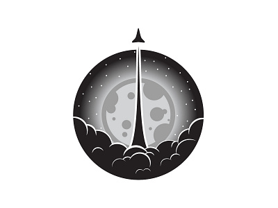Moon and Rocket moon rocket ship shuttle space