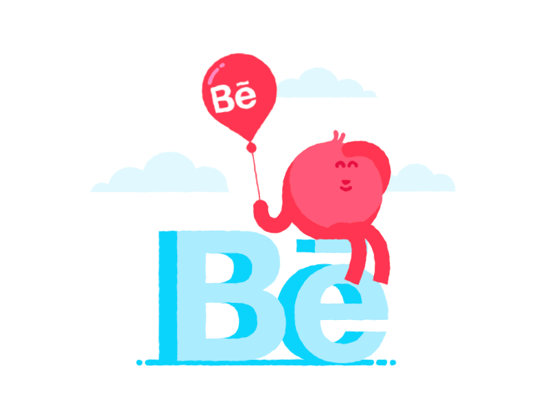 Enjoying the view on Behance 2d balloon behance flat happy