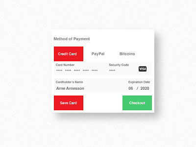 Credit card checkout - #2 Daily UI daily ui