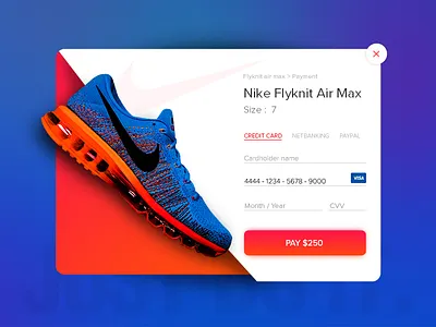 Checkout checkout creditcard dailyui flat futuristic modal nike payment shopping ui ux visa