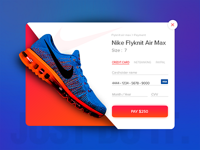 Checkout checkout creditcard dailyui flat futuristic modal nike payment shopping ui ux visa