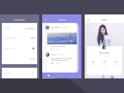 unused element part 2 app chat friends photos preferences profile settings timeline ui videos