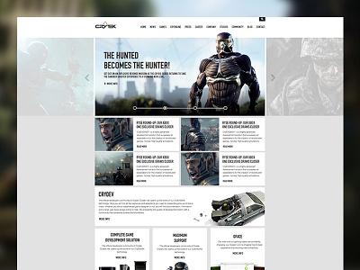Landing Page crytek game responsive website