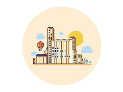RVA Street Art Festival city festival hot air balloon illustration richmond rva silo sky snapchat street art