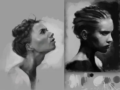 Figure Studies art digital art female girls painting photoshop studies study women