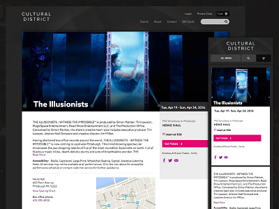 Pittsburgh Cultural District Redesign non profit site theater website