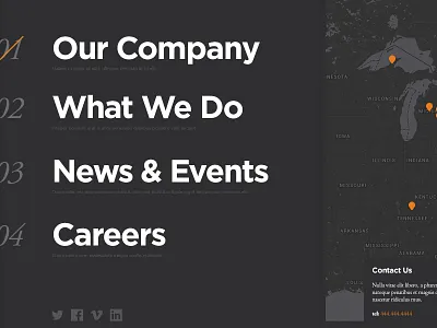 Navigation contact map menu nav