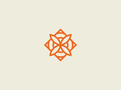 Flower branding florist flower geometric logo logomark nashville orange simple thick lines