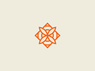 Flower branding florist flower geometric logo logomark nashville orange simple thick lines