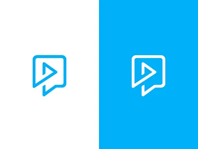 Talk + Play concept branding bubble button icon identity logo play speech talk