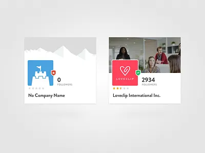 Profile Summary Cards card company profile summary ui design ux design