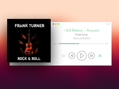 Media Player fran turner media music pause play player ui