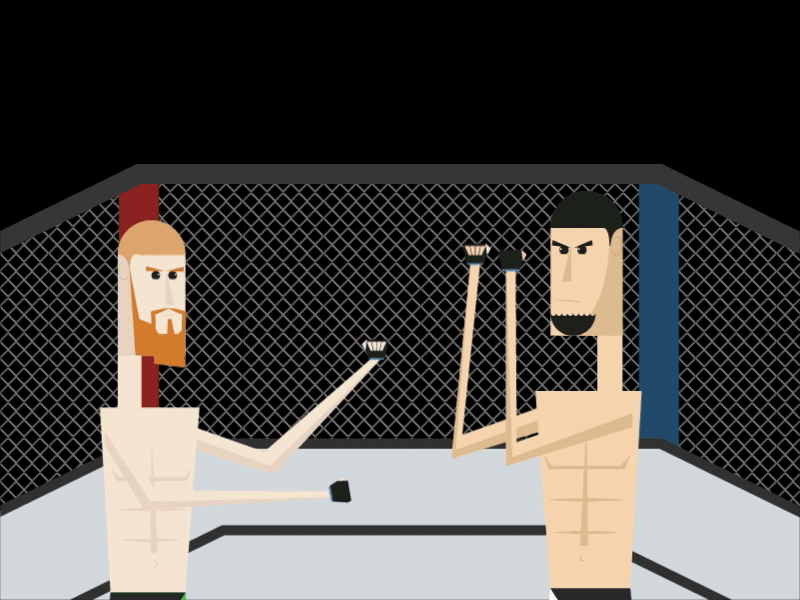 Conor Mcgregor Vs Nate Diaz - Gif animation cartoon conor mcgregor design flat gif illustration mma nate diaz ufc