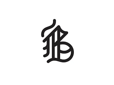 Black Bubble b black blackletter bubble drawn hand old script stroke type typography white