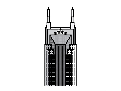 AT&T Building | Nashville architecture illustration line illustration vector illustration