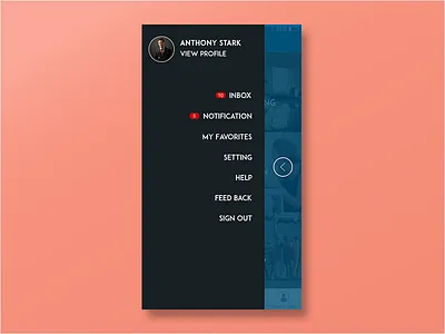 Side Menu application design ios layout left menu mobile app side menu ui ux vietnam