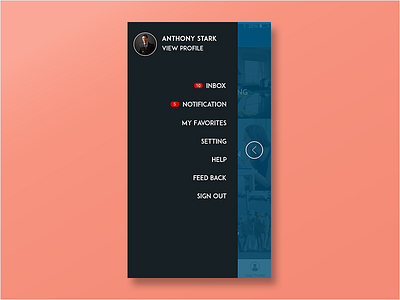 Side Menu application design ios layout left menu mobile app side menu ui ux vietnam