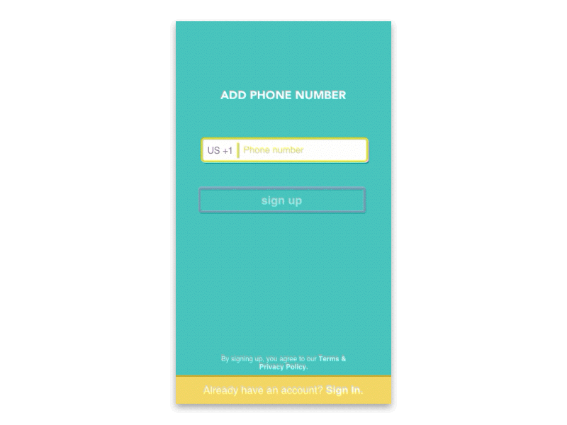 Daily UI #001: Sign up 001 dailyui sign up sms