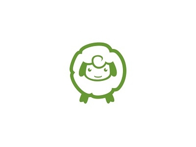 Sheep design food green logo milk organic sheep simple