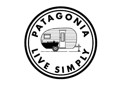 Camper Patch camper camping live outdoors patch pin simply vector