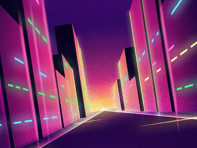 Citylights 80s colorful pink