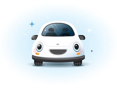 Car Illustration anthropomorphic auto car illustration insurance smile ui ux