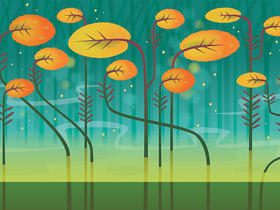 Magic Swamp blue environment green illustration magic orange swamp teal yellow
