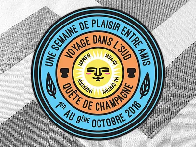 Voyage Dans L'Sud champagne circle festival french mayan party patch quebec south sun