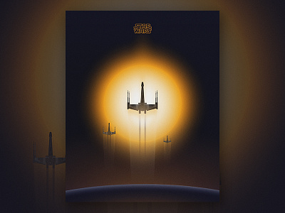 X-Wing Squadron poster rogue one space spaceship star wars sun tatooine the force awakens x wing