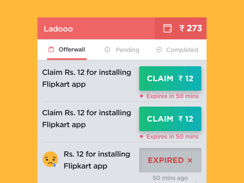 Claiming reward animation claim graphics ladooo liquid money motion reward running ui ux wallet