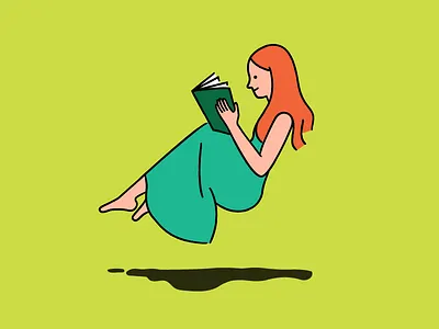 Reading Is Good-1 book floating girl read