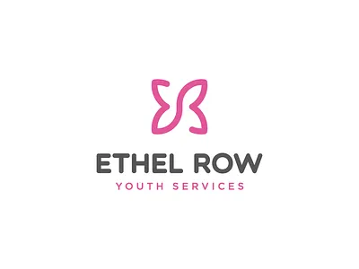 Ethel Row butterfly health logo mark minimal symbol
