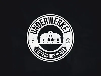 Underwerket logo black white illustration logo design typography vector