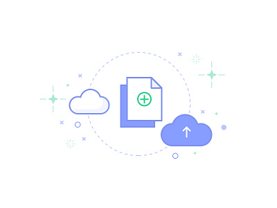 Add New Illustration add new cloud color csv file flat icon illustration upload